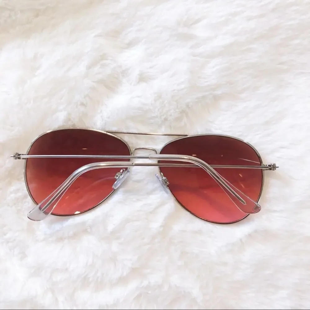 Rosalia Dark Pink Full Rim Aviator Sunglasses